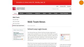 
                            9. School Loop Login Issues — Albuquerque Public Schools