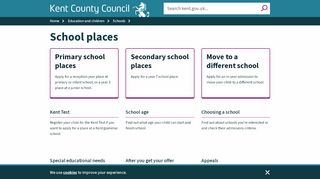 
                            1. School places - Kent County Council