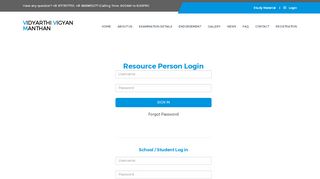 
                            4. School / Student Log in - Vidyarthi Vigyan Manthan