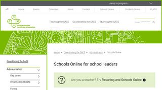 
                            2. Schools Online - South Australian Certificate of Education