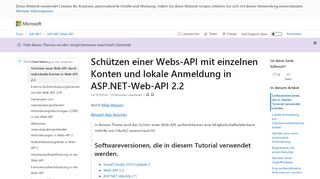 
                            6. Schützen eine Web-API mit einzelnen Konten und lokale ...