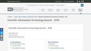 
                            3. Scientific Information Technology Branch - SITB | NIAMS