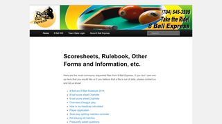 
                            5. Scoresheets, Rulebook, Other Forms and ... - 8 Ball Express