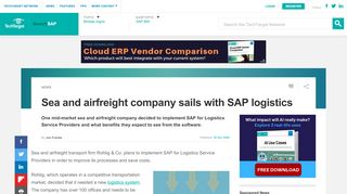 
                            8. Sea and airfreight company sails with SAP logistics