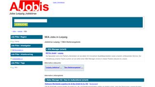 
                            7. SEA Stellenangebote in Leipzig | Jobbörse AJobis.de