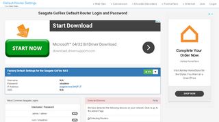 
                            1. Seagate GoFlex Default Router Login and Password