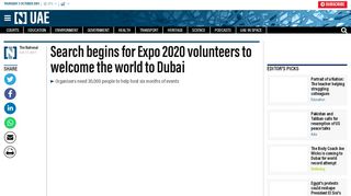 
                            9. Search begins for Expo 2020 volunteers to welcome the world to ...