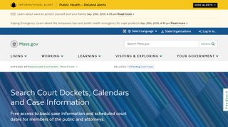 
                            1. Search Court Dockets, Calendars and Case Information | Mass.gov