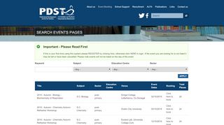 
                            7. Search Events Pages | PDST