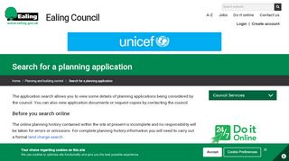 
                            3. Search for a planning application - Ealing Council