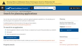 
                            2. Search for planning applications - East Lothian Council