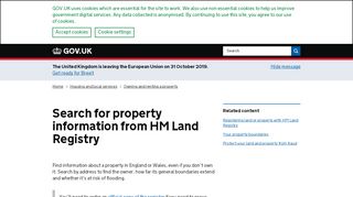 
                            5. Search for property information from HM Land Registry - gov.uk