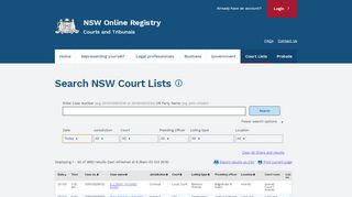 
                            3. Search NSW court lists | Online Registry