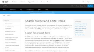 
                            9. Search project and portal items—ArcGIS Pro | ArcGIS Desktop