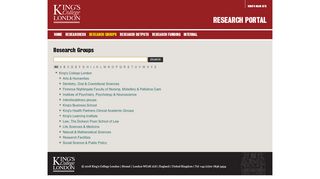 
                            4. Search Research Groups - Research Portal, King's College, London