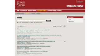 
                            7. Search theses - Research Portal, King's College, London