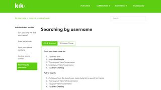 
                            4. Searching by username – Kik Help Center