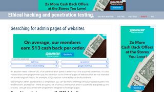 
                            3. Searching for admin pages of websites - Ethical hacking and ...