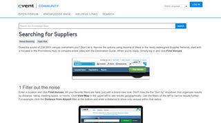 
                            7. Searching for Suppliers - Cvent Community