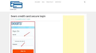 
                            10. Sears credit card secure login - Credit card