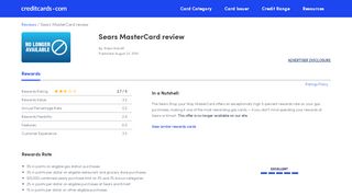 
                            9. Sears MasterCard Review - CreditCards.com