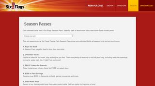 
                            7. Season Passes | Six Flags