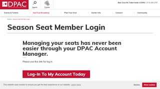 
                            5. Season Seat Member Login | DPAC Official Site