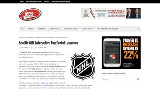 
                            5. Seattle NHL Interactive Fan Portal Launches - Arena Digest