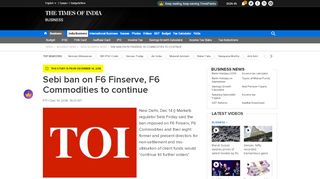 
                            5. Sebi ban on F6 Finserve, F6 Commodities to …