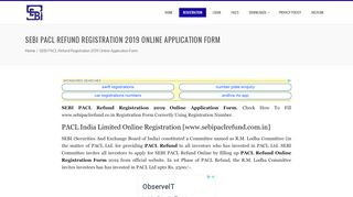 
                            6. SEBI PACL Refund Registration 2019 Online Application Form