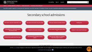 
                            3. Secondary school admissions | Manchester City Council