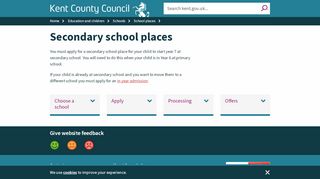 
                            7. Secondary school places - Kent County Council