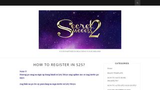
                            4. SECRET2SUCCESS MARKETING: HOW TO REGISTER IN …