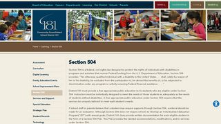 
                            8. Section 504 - Community Consolidated School District 181