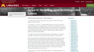 
                            6. Section 6f: The Writings About the Writings--Other Subjects
