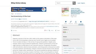 
                            9. Sectionectomy of the liver - Yamanaka - 2012 - Journal of Hepato ...