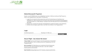 
                            9. Secure Flight Datenerfassung – JAHN REISEN - Login