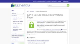 
                            2. Secure Home, ASM, WAMS - Wisconsin Department of Public Instruction