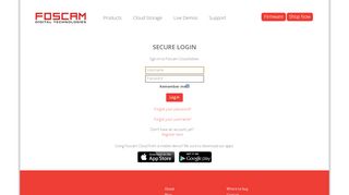 
                            6. Secure login - foscamcloud.com