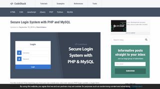 
                            9. Secure Login System with PHP and MySQL - codeshack.io