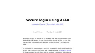 
                            4. Secure login using AJAX - codeotaku