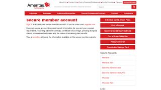 
                            2. Secure Member Account - Ameritas