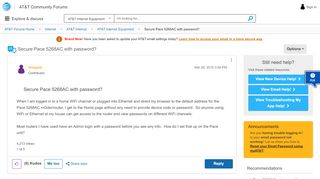 
                            2. Secure Pace 5268AC with password? - AT&T Community