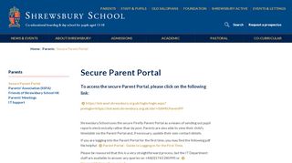 
                            3. Secure Parent Portal - Shrewsbury School