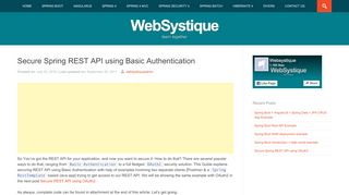 
                            3. Secure Spring REST API using Basic Authentication ...