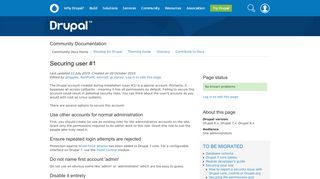 
                            2. Securing user #1 | Drupal.org