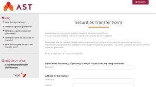 
                            11. Securities Transfer Form - AST Trust Company (Canada)