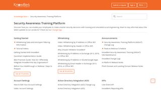 
                            9. Security Awareness Training Platform - contact KnowBe4 support