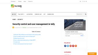 
                            10. Security control in Tally ERP9 & user management …