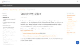 
                            5. Security in the Cloud - Tableau